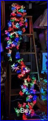 90 COLOR CHANGING LED Fiber Optic CHRISTMAS Garland NEW 7.5 ft FaBuLouS WOW