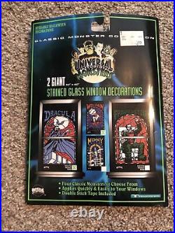 96 Trendmasters Universal Monsters Stained Glass Decorations Dracula Wolf Man