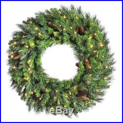 96 in. Cheyenne Pine Unlit Christmas Wreath with Cones, Green, 96 in