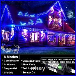 99 Ft Blue Icicle Christmas Lights Outdoor 1216 LED 228 Drops String Lights 99 Ft Blue Icicle Christmas Lights Outdoor 1216 LED 228 Drops String Lights