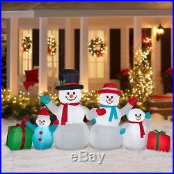 9FT Christmas Inflatable Snowman Family Light Airblown Warm Yard Outdoor Decor
