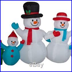 9FT Christmas Inflatable Snowman Family Light Airblown Warm Yard Outdoor Decor