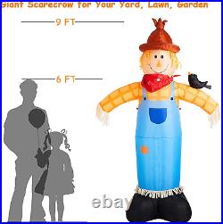 9FT Lighted Inflatable Scarecrow Décor Fall & Harvest Outdoor & Indoor Holiday Y