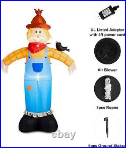 9FT Lighted Inflatable Scarecrow Décor Fall & Harvest Outdoor & Indoor Holiday Y