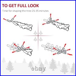 9FT Prelit Snow Flocked Slim Christmas Tree with Light Indoor Home Xmas Decor