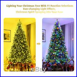 9Ft Artificial Christmas Tree Pre-Lit Hinged with 1000 LED Lights & Stand Décor