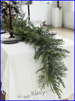 9Ft Handmade Christmas Garland, Artificial Cypress Cedar Pine Needles Greenery Se