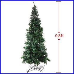9.8 Ft Christmas Decoration Green Tree 3000 Pine Tips Metal Stand Holiday Xmas