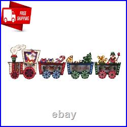 9.9′ Long Animated Lighted Christmas Train Outdoor Garden Lawn Decoration