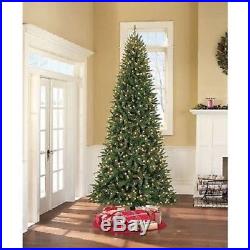 9′ Artificial Slim Green Christmas Pine Tree Clear Lights Stand Holiday Decor