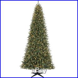 9' Artificial Slim Green Christmas Pine Tree Clear Lights Stand Holiday Decor