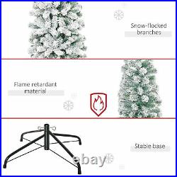 9' Artificial Snow Flocked Christmas Holiday Pencil Tree Winter Xmas Decoration