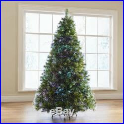 9' Christmas Tree Northern Lights Synchronized Fiber Optic Multi Color LED 54 D