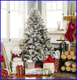 9 FT Christmas Xmas Tree Pre Lit with Stand Snow Flocked 900 White Lights Pine