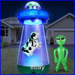 9 FT Halloween UFO Cow Alien Inflatable for Outdoor Yard Garden Lawn Decoration 9 FT Halloween UFO Cow Alien Inflatable for Outdoor Yard Garden Lawn Decoration