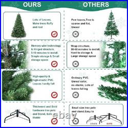 9 FT Unlit Realistic Green Spruce Artificial Holiday Christmas Tree and Stand