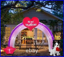 9 FT Valentines Day Heart, & Dog Archway Lighted Airblown Inflatable Yard Decor