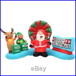 9 FT W INFLATABLE LIGHTED CHRISTMAS WHEEL GAME SCENE SANTA HOME ACCENTS NEW