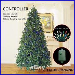 9 Foot Dunhill Fir Christmas Tree With 1000 LED Lights. (Warm White & Color)