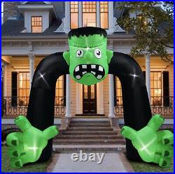 9 Ft Halloween Green Monster Archway Airblown Inflatable Led Lightsyard Decor