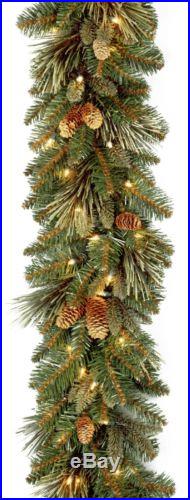 9 Ft. Holiday Carolina Pine Christmas Decoration Garland Clear Lights
