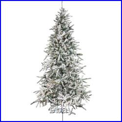 9-Ft Mountain Pine Flocked Artificial Christmas Tree with Dual Multicolor & W