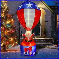 9 Ft Patriotic Uncle Sam Santa Hot Air Balloon Airblown Inflatable 4th Of July