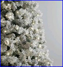 9 Ft. Pre-Lit Led Banff Pine Flocking Quick Set Artificial Christmas Tree With 1