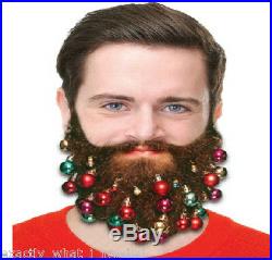 9 Fun Novelty Clip On Beard Xmas Baubles Facial Hair Clips Secret Santa Party