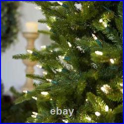 9′ GE Just Cut Frazier Fir Pencil Christmas Tree 800 Clear Mini Lights NIB