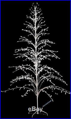 9' Lighted Outdoor Metal Twig Christmas Tree Pre Lit 500 Cool White Led Lights