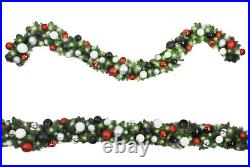 9' Modern Themed Mixed Blend Garland with Warm White LED Lights