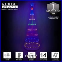 9′ Multicolor LED Light Show Christmas Tree Animated Outdoor Decoration New