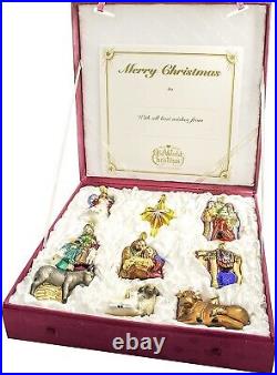 9 Piece Boxed Nativity Blown Glass Christmas Ornaments by Old World Christmas