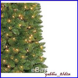 9' Pre-Lit Pencil Christmas Tree Clear Lights Tall & Narrow Holiday Decor Green