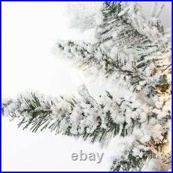 9′ Prelit Narrow Flocked Pencil Pine Artificial Christmas Tree