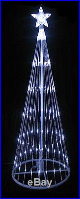 9′ Pure White LED Lighted Show Cone Christmas Tree Yard Art Decoration
