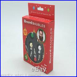9 Quality Clip On Beard Xmas Baubles Decorations Secret Santa Present Gift Box