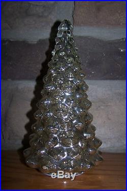 9 Silver Mercury Glass LED Light Up Christmas Tree Holiday Table Decor NEW