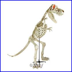 9′ Skeleton T Rex Dinosaur Lighted Sound Motion Activated Halloween New Rare