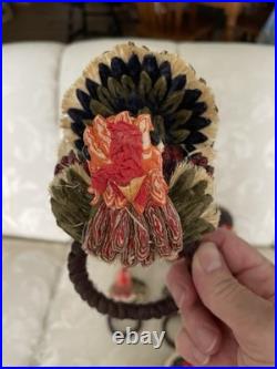 9 Thanksgiving Turkey Napkin Rings Raffia Crafts Teacher Table decor Vignette