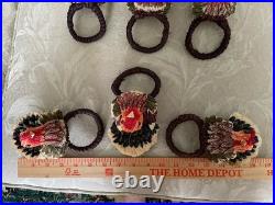 9 Thanksgiving Turkey Napkin Rings Raffia Crafts Teacher Table decor Vignette