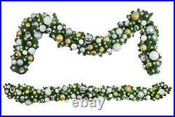 9′ Treasure Themed Mixed Blend Garland with Warm White LED Lights