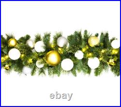 9' Treasure Themed Mixed Blend Garland with Warm White LED Lights