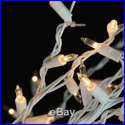 9' White Lighted Christmas Cascade Twig Tree Outdoor Yard Art Decoration Clear