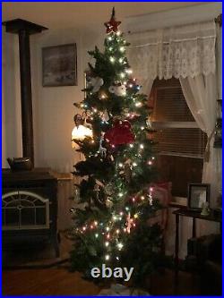 9 foot Pencil Smokey Mountain Christmas tree slim unlit pine fir holiday green