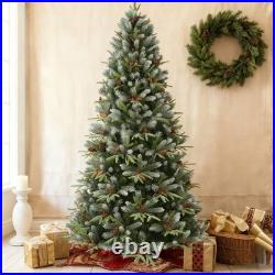 9 ft Artificial Pre-Decorated PE/PVC Christmas Tree & 111 Pine Cones&Red Berries