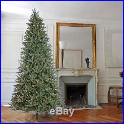 9 ft Christmas Artificial Fir Tree Pre-Lit 1100 Clear Light Stand Holiday Decor