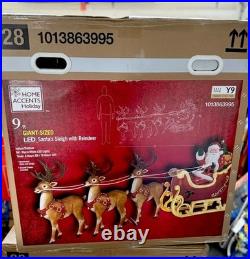 9 ft Giant Santa's Sleigh with Reindeer Holiday LED Yard Decoration UNIT IN HAND 9 ft Giant Santa's Sleigh with Reindeer Holiday LED Yard Decoration UNIT IN HAND