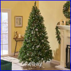 9-ft Mixed Spruce Hinged Artificial Christmas Tree with Frosted Branches